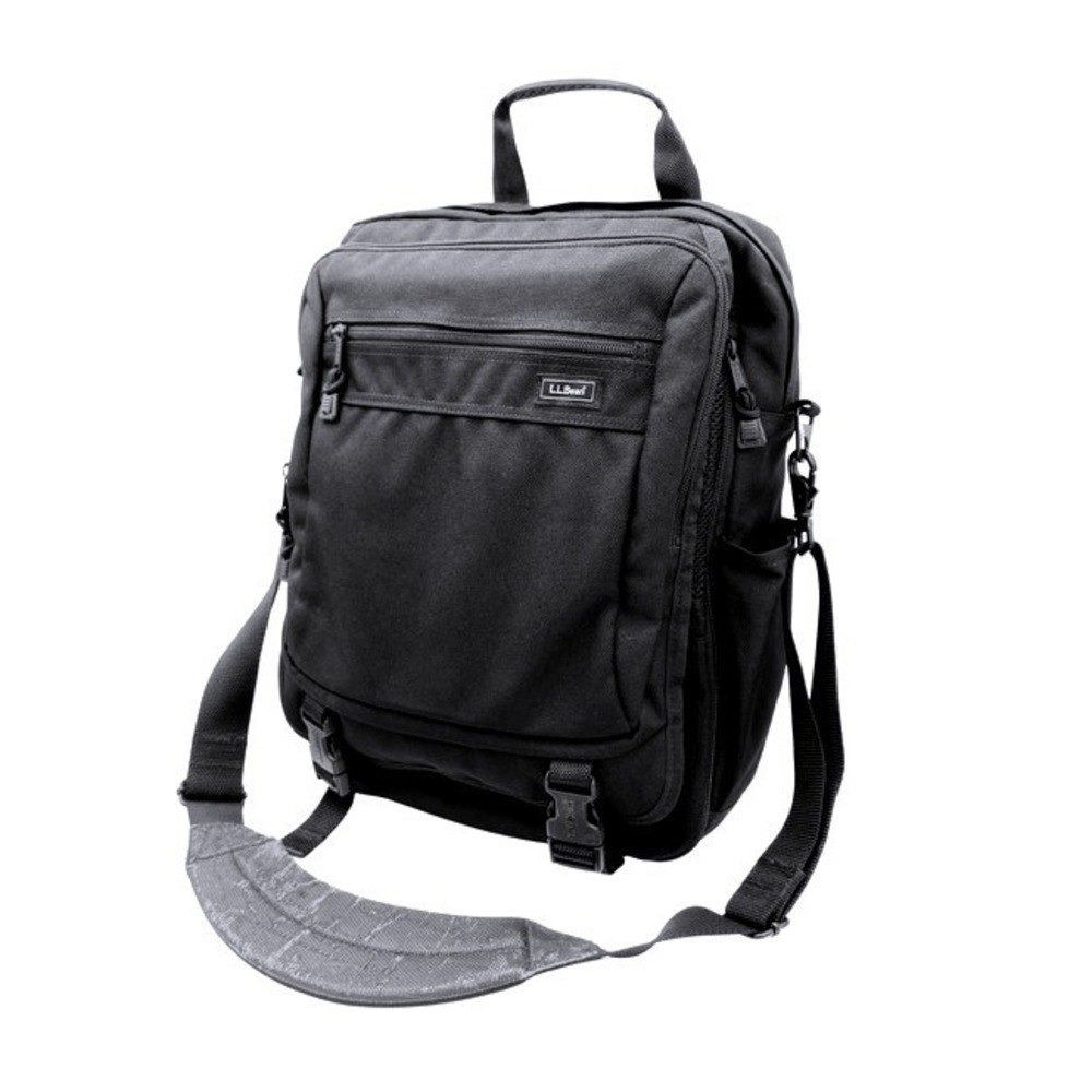 L.L.Bean Comfort Carry Backpack Messenger Bag Black 2-in-1 Convertible